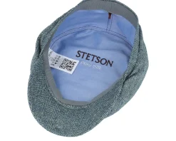 Driver Silk Green/Blue Herringbone Flat Cap - Stetson