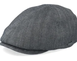 Duck Cap Cotton/Linen Black Flat Cap - Stetson