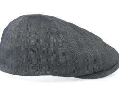 Duck Cap Cotton/Linen Black Flat Cap - Stetson