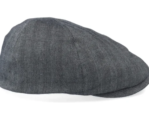 Duck Cap Cotton/Linen Black Flat Cap - Stetson
