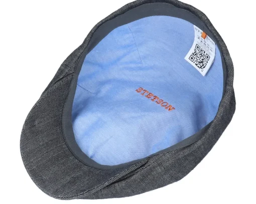 Duck Cap Cotton/Linen Black Flat Cap - Stetson
