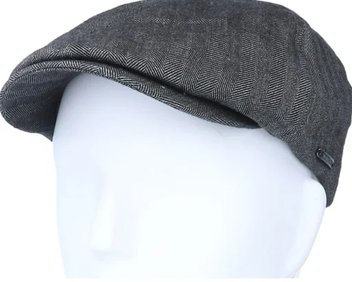 Duck Cap Cotton/Linen Black Flat Cap - Stetson