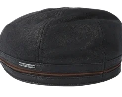 Duck Cap Cowhide Black Flat Cap - Stetson