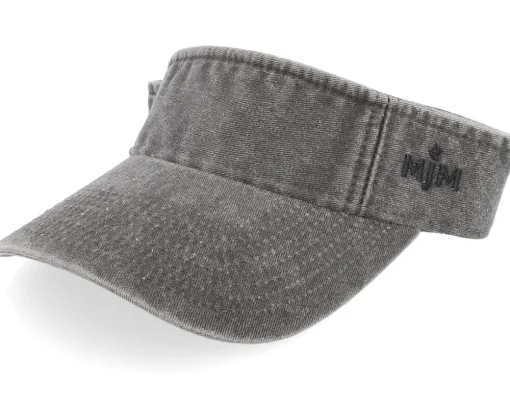 Dyed Cotton Twill Black Visor - MJM Hats