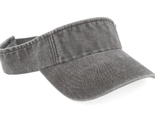 Dyed Cotton Twill Black Visor - MJM Hats