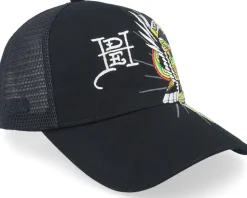 Eagle & Snake Battle Twill Mesh Black A-Frame Trucker - Ed Hardy
