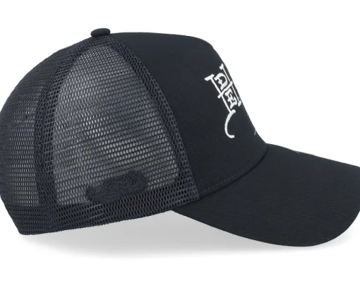Eagle & Snake Battle Twill Mesh Black A-Frame Trucker - Ed Hardy