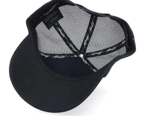 Eagle & Snake Battle Twill Mesh Black A-Frame Trucker - Ed Hardy