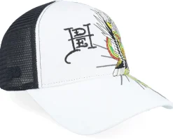 Eagle & Snake Battle Twill Mesh White A-Frame Trucker - Ed Hardy