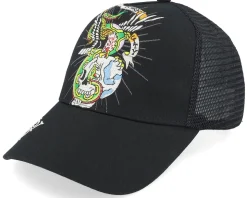 Eagle & Snake Black/Black A-Frame Trucker - Ed Hardy