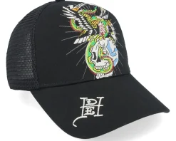 Eagle & Snake Black/Black A-Frame Trucker - Ed Hardy