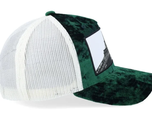 Eiffel Tower Velvet Green/Ivory A-frame Trucker - Calza Pennello
