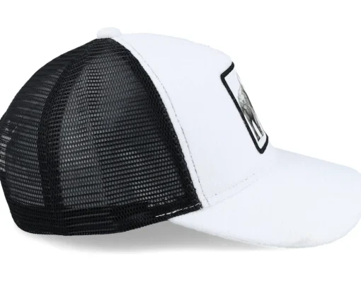Elephant Low Poly Art White/Black Trucker - Origami