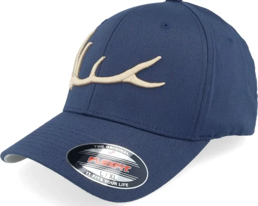 Elk Antler 3d Navy Flexfit - Hunter