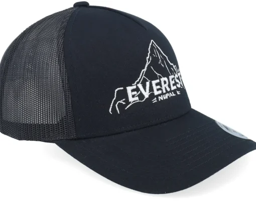 Everest Nepal Mountain Black A-frame Trucker - Wild Spirit