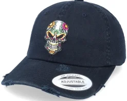 Evil Skull Patch Black Destroyed Dad Cap - Calaveras
