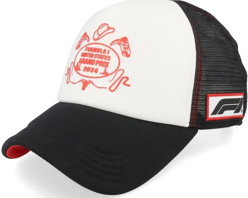 F1 Logo 24 Race Special Austin USA White/Black A-Frame Trucker - Formula One