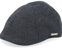 Fabric Black Flat Cap - Seeberger