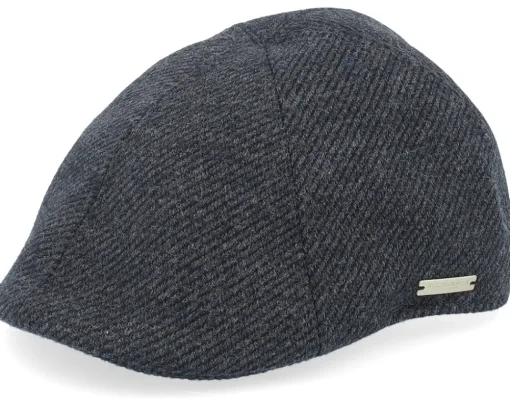 Fabric Black Flat Cap - Seeberger