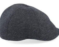 Fabric Black Flat Cap - Seeberger