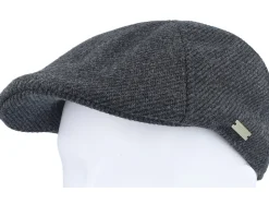 Fabric Black Flat Cap - Seeberger