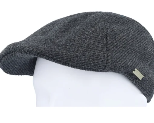 Fabric Black Flat Cap - Seeberger