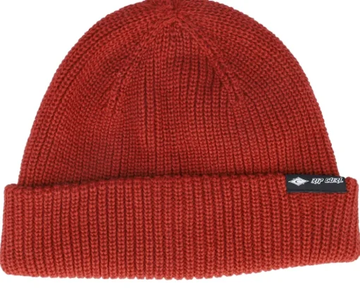 Fade Out Icon Shallow Beanie Burnt Red Cuff - Rip Curl