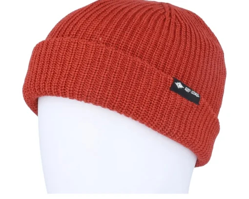 Fade Out Icon Shallow Beanie Burnt Red Cuff - Rip Curl