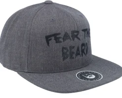 Fear The Beard Dark Heather Snapback - Bearded Man