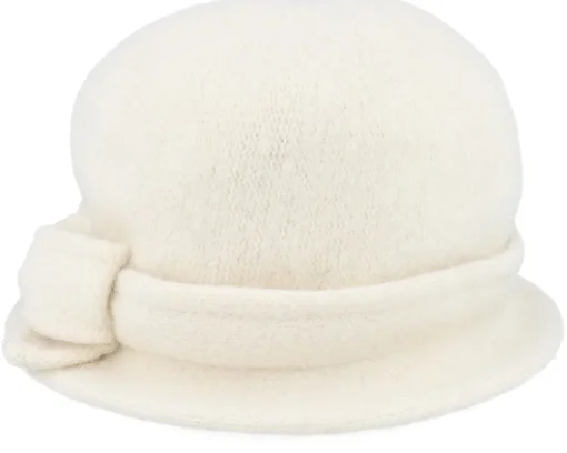 Felt Hat With Bow White Cloche - Seeberger