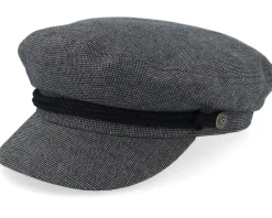 Fiddler Cap Mixed Tweed Black Vega Cap - Brixton