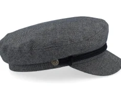 Fiddler Cap Mixed Tweed Black Vega Cap - Brixton