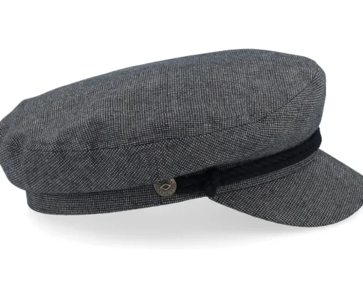 Fiddler Cap Mixed Tweed Black Vega Cap - Brixton