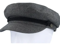 Fiddler Cap Mixed Tweed Black Vega Cap - Brixton