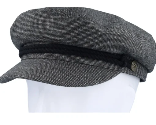 Fiddler Cap Mixed Tweed Black Vega Cap - Brixton