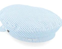 Fiddler Cap Off White/Blue Seersucker Vega Cap - Brixton