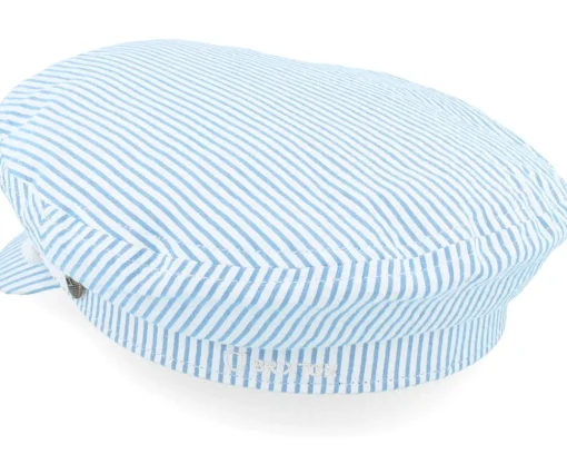 Fiddler Cap Off White/Blue Seersucker Vega Cap - Brixton