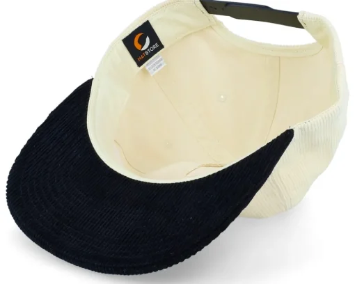 Figjam Golf Cord Ivory/Black Snapback - Pins & Stripes