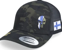 Finland Army Skull Multicam Black Trucker - Army Head