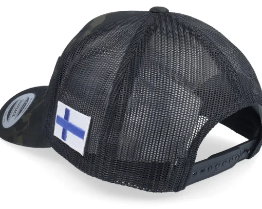 Finland Army Skull Multicam Black Trucker - Army Head