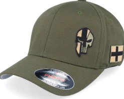 Finland Army Skull Olive Wooly Combed Flexfit - Army Head