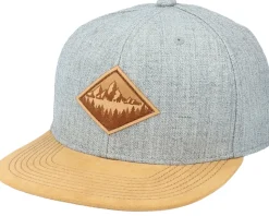 Fir Mountain Patch Heather Grey/Suede Snapback - Wild Spirit