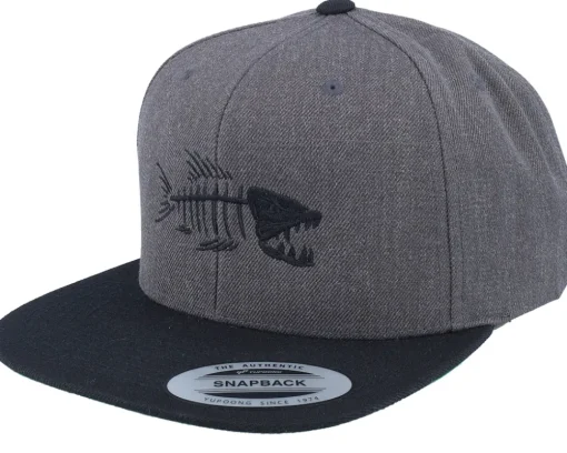 Fish Bones Black/Black Snapback - Skillfish