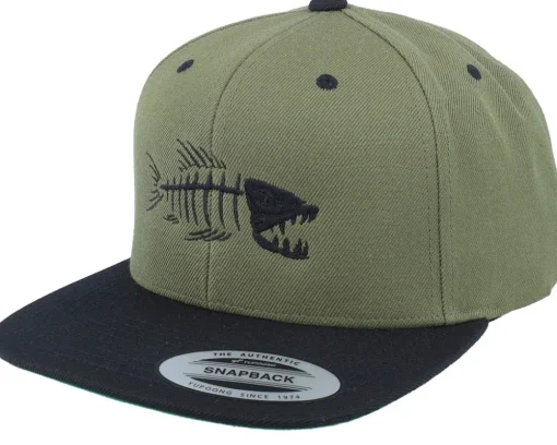 Fish Bones Black/Black Snapback - Skillfish