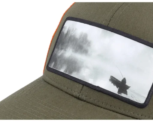 Fishing Boat Wide Mash/Fluorescent Orange Trucker - Hunter
