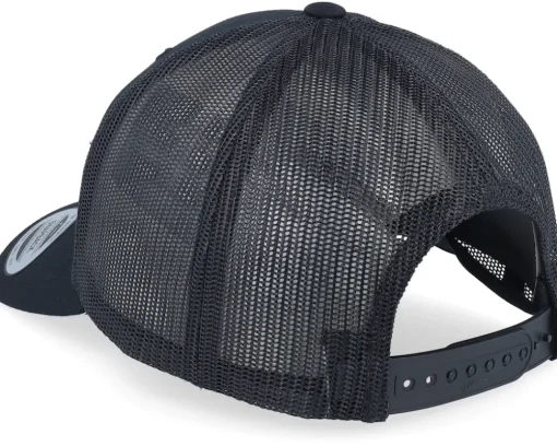 Fishing Hut Wide Patch Retro Black Trucker - Hunter
