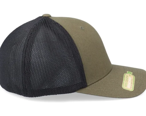 Flame Bike Logo Olive/Black Recycled Mesh Flexfit - Born To Ride