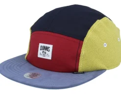 Flat Cap Mix Fabrics Multi Wine 5-Panel - Djinns