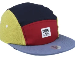 Flat Cap Mix Fabrics Multi Wine 5-Panel - Djinns