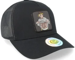Flexing Abs Patch Black A-framed Trucker - Lucid Smile